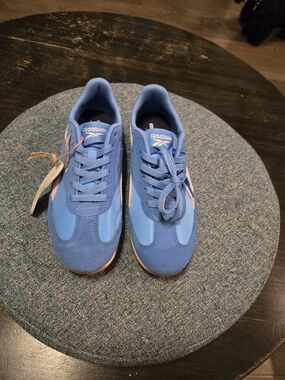 Reebok Fiori Retro Blue and Pink Low-Profile Suede & Nylon Sneakers